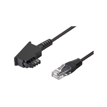 Goobay 51233 Câble de Connexion TAE-F pour DSL/VDSL, Noir, 3m Longueur