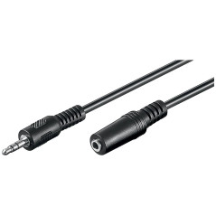 Goobay 50935 Rallonge Cble Stéréo pour Casques audio et Écouteurs - Jack mle 3, 5mm Vers Jack femelle 3, 5mm - 10, 0 mètres, Noi