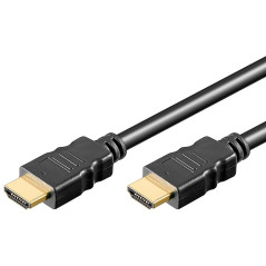 Goobay 51824 Câble HDMI à haute vitesse avec Ethernet : 4K, Ultra-HD, Full HD, 3D, connecteur doré, noir 10,0 m