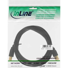 InLine 34550S Câble USB 2.0 AM/BM Contacts dorés 10 m Noir