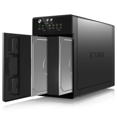 ICY BOX Boîtier externe 2x (Raid 0/1, Single, JBOD) pour 2x disques durs 3, 5 pouces SATA I, II, III, Connexion USB 3.0 (UASP) &