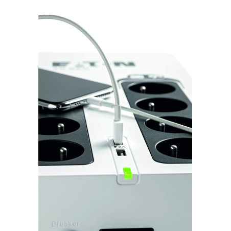 Eaton Onduleur Parafoudre 3S 700 FR - Off-Line UPS - Alimentation sans Interruption - Puissance 700VA (8 Prises FR, Silencieux,
