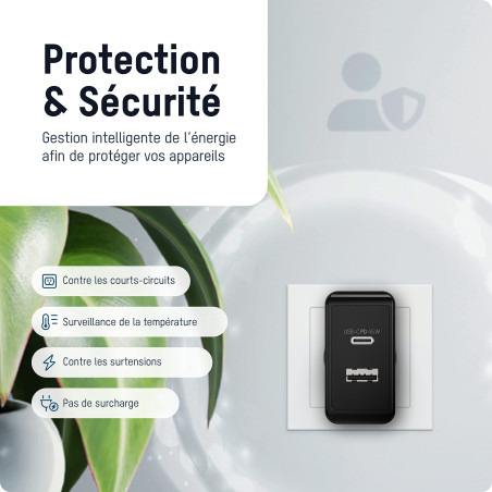 ANSMANN Chargeur USB 2 Ports 45W HC247PD (1 PCE) – Chargeur Rapide à Technologie GAN & Power Delivery – Chargeur Intelligent pou
