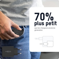 ANSMANN Chargeur USB 2 Ports 45W HC247PD (1 PCE) – Chargeur Rapide à Technologie GAN & Power Delivery – Chargeur Intelligent pou