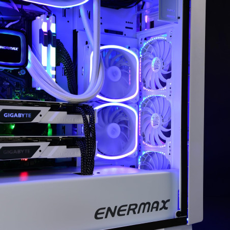 ENERMAX Ventilateur boîtier PC SQUA RGB BLANC Pack de 3