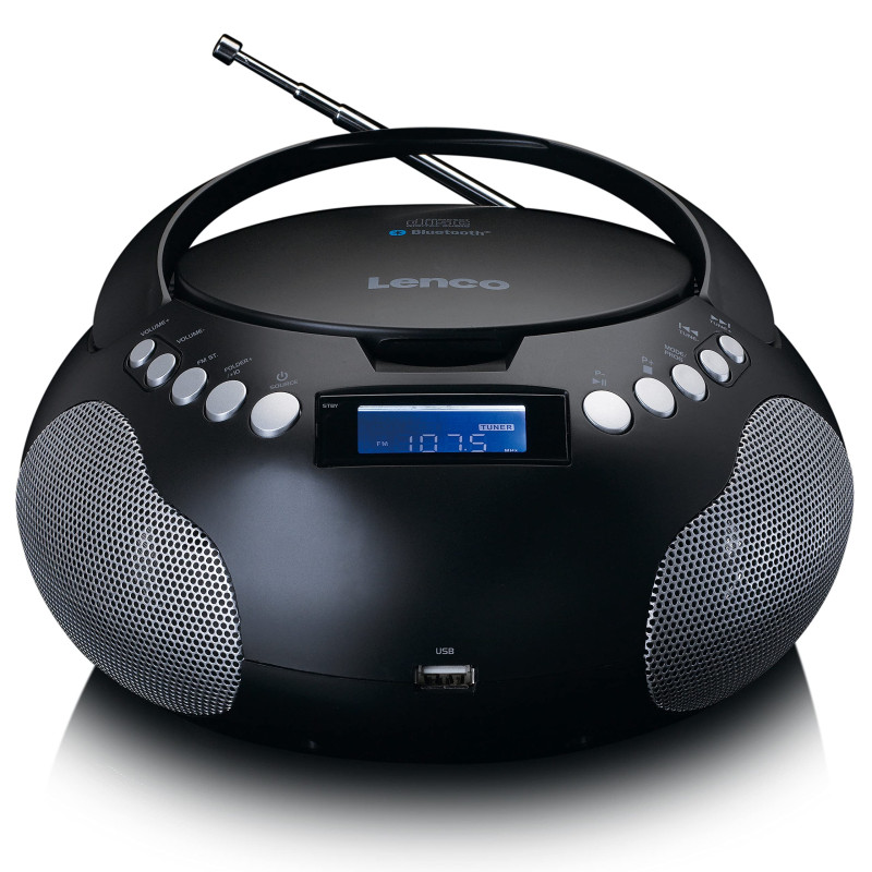 Lenco SCD-331 - Radio CD Portable - Bluetooth - Port USB - Stockage de titres programmable - Radio FM PLL - Écran LCD - Entrée A Lenco SCD-331 - Radio CD Portable - Bluetooth - Port USB - Stockage de titres programmable - Radio FM PLL - Écran LCD - Entrée A