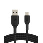 Belkin BoostCharge câble USB-C à gaine tressée, câble de recharge USB-C vers USB-A, câble USB Type-C pour iPhone 15, Plus, Pro, 