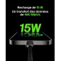 Belkin BoostCharge câble USB-C à gaine tressée, câble de recharge USB-C vers USB-A, câble USB Type-C pour iPhone 15, Plus, Pro, 