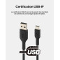 Belkin BoostCharge câble USB-C à gaine tressée, câble de recharge USB-C vers USB-A, câble USB Type-C pour iPhone 15, Plus, Pro, 