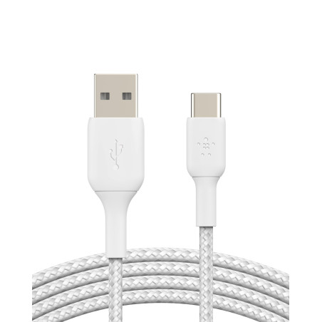 Belkin BoostCharge câble USB-C à gaine tressée, câble de recharge USB-C vers USB-A, câble USB Type-C pour iPhone 16, iPhone 15,