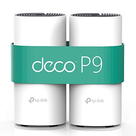TP-Link Deco Mesh - CPL 1000Mbps Deco P9(2-Pack) Système WiFi pour Toute la Maison - Couverture WiFi de 260㎡, 2 Gigabit Ethernet
