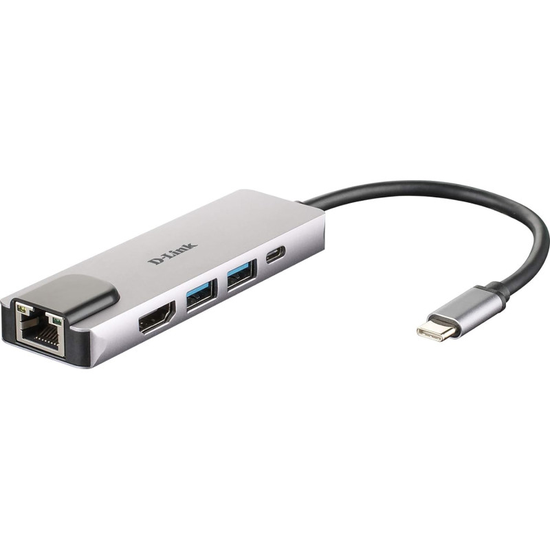 D-Link DUB-M520 Hub USB-C 5-en-1 avec HDMI/Ethernet/Power Delivery- Idéal pour Partager une Connexion Entre Plusieurs Périphériq D-Link DUB-M520 Hub USB-C 5-en-1 avec HDMI/Ethernet/Power Delivery- Idéal pour Partager une Connexion Entre Plusieurs Périphériq