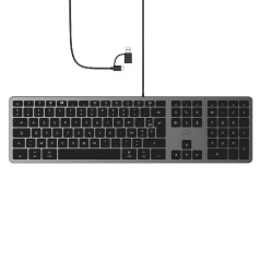 Mobility Lab Clavier français AZERTY filaire pour Mac – gris sidéral et noir