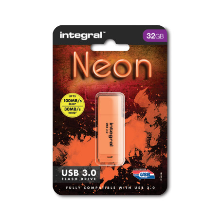 Integral 32GB Neon Orange USB 3.2 Gen 1 Clé USB