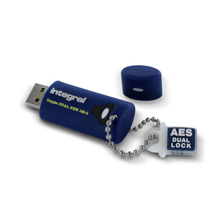 Integral Clé USB 64go Crypto-140-2 256-Bit 3.0 USB Mémoire Flash Drive cryptée double mot de passe - FIPS 140-2 Niveau 3, Design