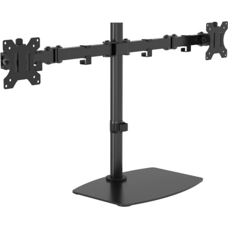 VISION Freestanding Dual Monitor Desk Stand - Fits Two Display 13-27" with VESA Sizes 75 x 75 Or 100 x 100 - Post Height 452 mm