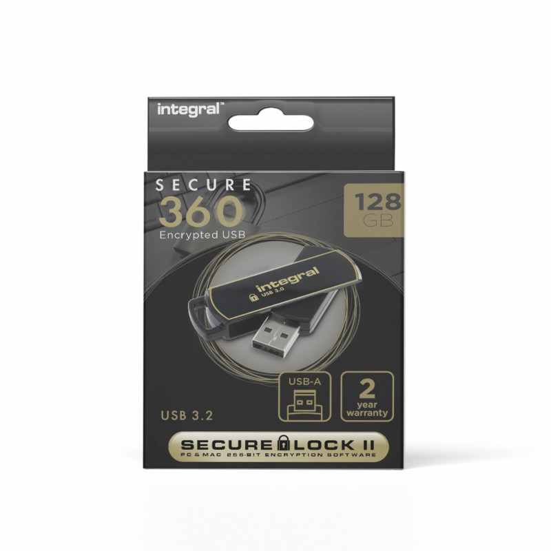 Integral Clé 128 Go USB 3.0 Secure 360 avec Chiffrement logiciel AES-256 Integral Clé 128 Go USB 3.0 Secure 360 avec Chiffrement logiciel AES-256