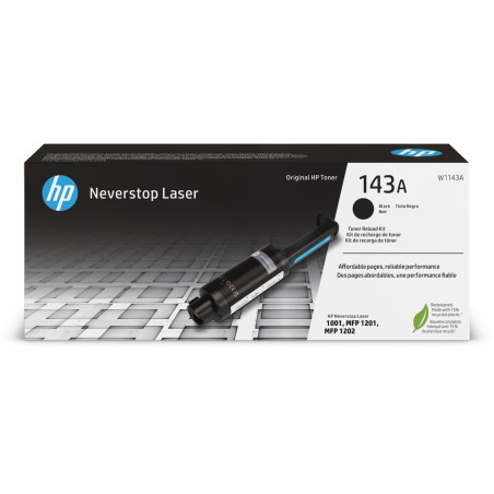 HP 143A W1143A Recharge de Toner Noir Authentique pour HP Neverstop1001nw / 1201n / 1202nw
