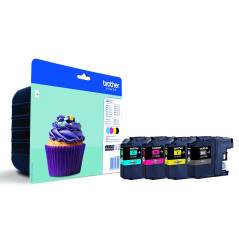 BROTHER - Multipack LC123 4 Cartouches jet d'encre Brother LC123C, LC123M, LC123Y, LC123BK, NOIR