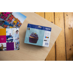 BROTHER - Multipack LC123 4 Cartouches jet d'encre Brother LC123C, LC123M, LC123Y, LC123BK, NOIR