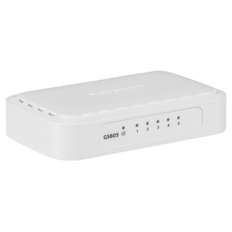 Netgear (GS605 Switch Ethernet 5 Ports RJ45 Gigabit (10/100/1000), Switch RJ45 Blanc