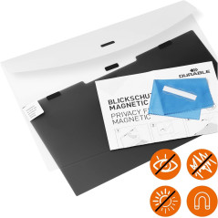 Durable 514357 Filtre de Protection Visuelle Magnétique pour Écrans de 13,3" Pouces, avec Sac Et Chiffon de Nettoyage, Anthracit