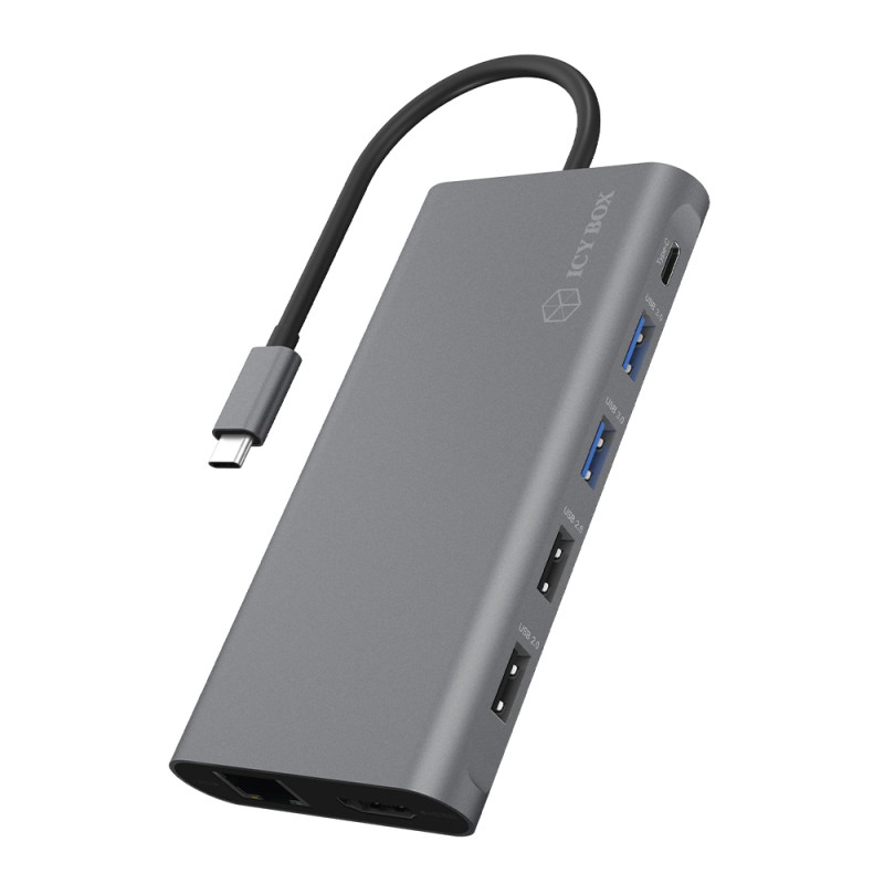 ICY BOX Station d'accueil USB-C (12-en-1) avec 2x HDMI & 1x DP, Docking Station USB-C pour Ordinateur Portable (Gigabit Ethernet ICY BOX Station d'accueil USB-C (12-en-1) avec 2x HDMI & 1x DP, Docking Station USB-C pour Ordinateur Portable (Gigabit Ethernet