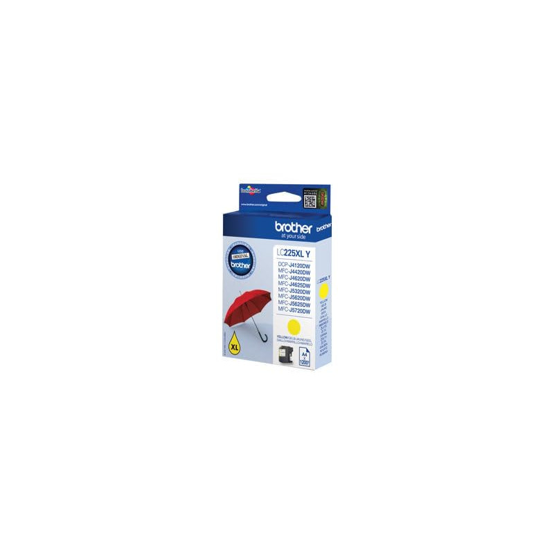 Brother LC-225XLY Cartouche d'encre Original Rendement Élevé (XL) Jaune 1 Pièce Compatible avec DCP-J4120DW, MFC-J4420DW, MFC-J4 Brother LC-225XLY Cartouche d'encre Original Rendement Élevé (XL) Jaune 1 Pièce Compatible avec DCP-J4120DW, MFC-J4420DW, MFC-J4
