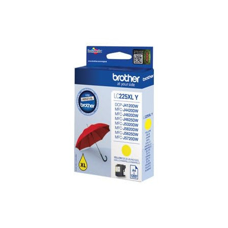 Brother LC-225XLY Cartouche d'encre Original Rendement Élevé (XL) Jaune 1 Pièce Compatible avec DCP-J4120DW, MFC-J4420DW, MFC-J4