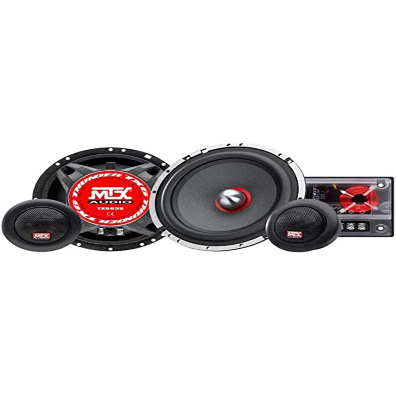 MTX TX665S Kit d'enceintes 16,5 cm 2 Voies 90 W RMS 4O châssis en Aluminium Tweeter en néodyme Bobine de dôme en Soie TSV Til MTX TX665S Kit d'enceintes 16,5 cm 2 Voies 90 W RMS 4O châssis en Aluminium Tweeter en néodyme Bobine de dôme en Soie TSV Til