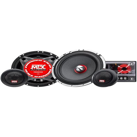 MTX TX665S Kit d'enceintes 16,5 cm 2 Voies 90 W RMS 4O châssis en Aluminium Tweeter en néodyme Bobine de dôme en Soie TSV Til