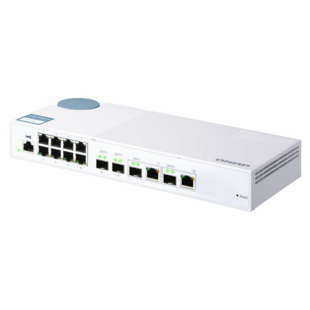 QNAP QSW-M408-2C QSW-M408-2C, 8 Port 1Gbps, 2 Port 10G SFP+/ NBASE-T Combo, 2 Port 10G SFP+, Web Management Switch