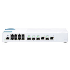 QNAP QSW-M408-2C QSW-M408-2C, 8 Port 1Gbps, 2 Port 10G SFP+/ NBASE-T Combo, 2 Port 10G SFP+, Web Management Switch