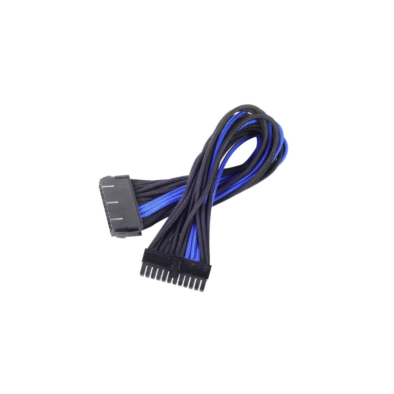 SilverStone SST-PP07-MBBA - 30cm Carte mère 24pin vers 24pin Cable d'extension manchonné, noir bleu SilverStone SST-PP07-MBBA - 30cm Carte mère 24pin vers 24pin Cable d'extension manchonné, noir bleu