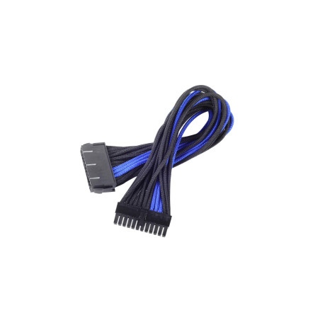 SilverStone SST-PP07-MBBA - 30cm Carte mère 24pin vers 24pin Cable d'extension manchonné, noir bleu