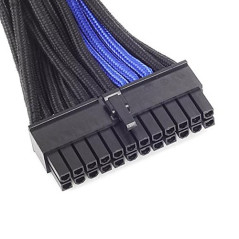 SilverStone SST-PP07-MBBA - 30cm Carte mère 24pin vers 24pin Cable d'extension manchonné, noir bleu