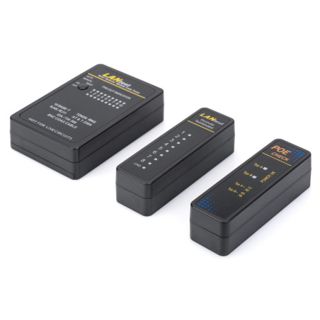 DIGITUS Testeur Réseau et Testeur Câbles - Appareil de contrôle PoE - Scan Automatique - RJ45 RJ11 ISDN BNC - Câble réseau LAN C
