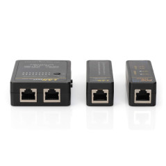 DIGITUS Testeur Réseau et Testeur Câbles - Appareil de contrôle PoE - Scan Automatique - RJ45 RJ11 ISDN BNC - Câble réseau LAN C