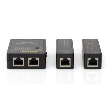 DIGITUS Testeur Réseau et Testeur Câbles - Appareil de contrôle PoE - Scan Automatique - RJ45 RJ11 ISDN BNC - Câble réseau LAN C