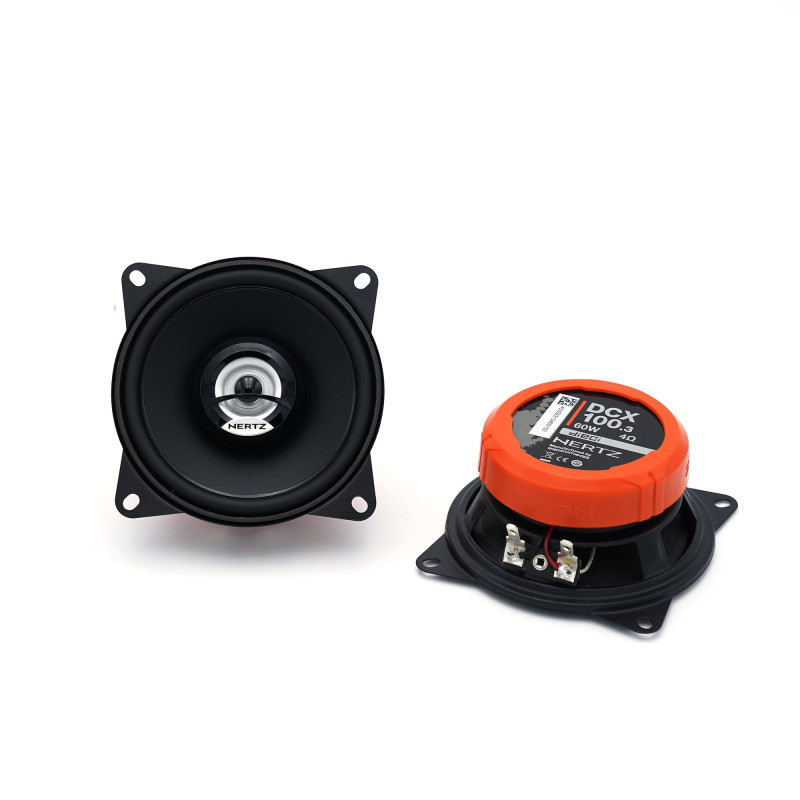 Hertz DCX 100.3 – Haut-parleurs coaxiaux 2 Voies 100 mm avec Tweeter à dôme et woofer en polypropylène, Aimant néodyme, 60W Max Hertz DCX 100.3 – Haut-parleurs coaxiaux 2 Voies 100 mm avec Tweeter à dôme et woofer en polypropylène, Aimant néodyme, 60W Max