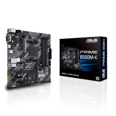 ASUS PRIME B550M-K – Carte mère AMD B550 (Ryzen AM4) au format micro ATX motherboard avec double M.2, PCIe 4.0, DDR4 4400 Ethern