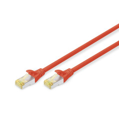 DIGITUS Câble LAN Cat 6A - 10m - RJ45 Câble réseau - S/FTP Blindé - Compatible Cat-6 & Cat-7 - Rouge