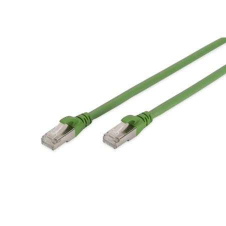 DIGITUS Câble LAN Cat 6A - 3m - Câble réseau PUR - S/FTP blindé - Résistant à l'huile & aux UV - Compatible Cat 6 - Vert