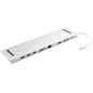 Sandberg USB-C 10-in-1 Docking Station, Concentrateur USB-C vers 3X USB-A 1x USB-C HDMI VGA Ethernet Fente pour Carte Mémoire Au Sandberg USB-C 10-in-1 Docking Station, Concentrateur USB-C vers 3X USB-A 1x USB-C HDMI VGA Ethernet Fente pour Carte Mémoire Au
