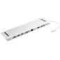 Sandberg USB-C 10-in-1 Docking Station, Concentrateur USB-C vers 3X USB-A 1x USB-C HDMI VGA Ethernet Fente pour Carte Mémoire Au Sandberg USB-C 10-in-1 Docking Station, Concentrateur USB-C vers 3X USB-A 1x USB-C HDMI VGA Ethernet Fente pour Carte Mémoire Au