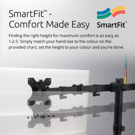 Kensington Bras pour Écran - Support Extensible pour 2 Écrans avec Ajustement de la Hauteur SmartFit Ergonomique pour Écran de P