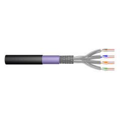 DIGITUS Câble réseau extérieur Cat-7 - 100m S-FTP Câble d'installation - Simplex - Eca LSZH-1 - 1200 MHz - AWG 23/1 - Noir