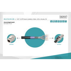 DIGITUS Câble réseau extérieur Cat-7 - 100m S-FTP Câble d'installation - Simplex - Eca LSZH-1 - 1200 MHz - AWG 23/1 - Noir