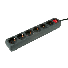 ROLINE Multiprise 6X avec Interrupteur, Noir, 10 m