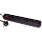 ROLINE Multiprise 6X avec Interrupteur, Noir, 10 m